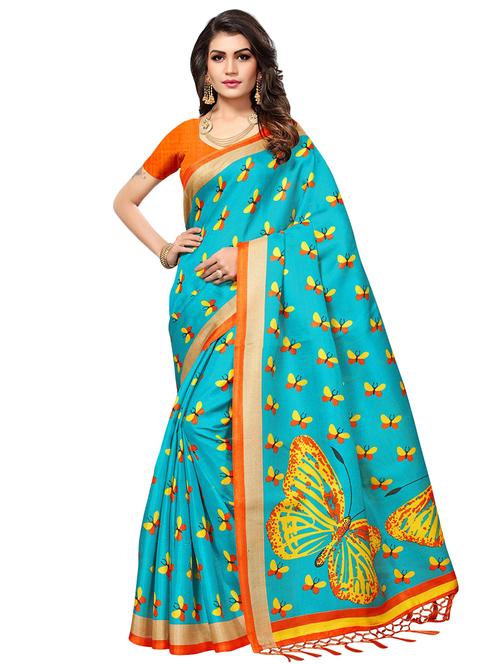 contrast conversational printed saree - 15449467 - Very Small Image - 1