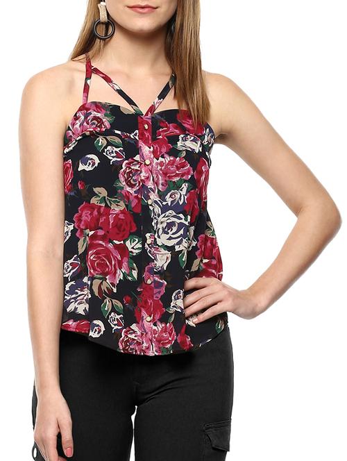 halter neck floral top - 15450778 - Very Small Image - 1