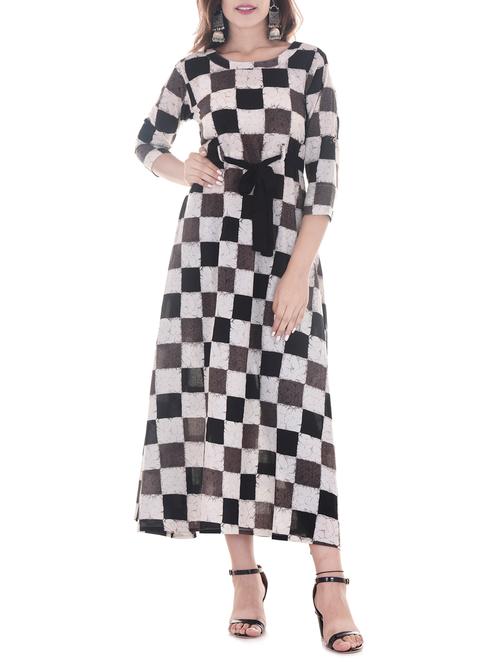 flared checkered kurta - 15451880 - Very Small Image - 1