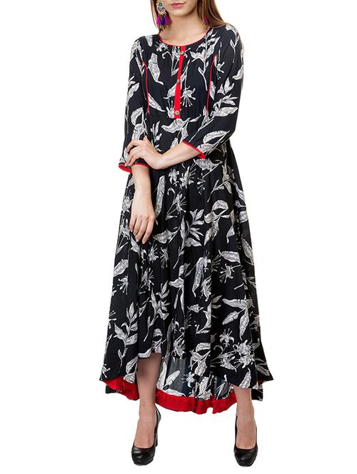asymmetric printed kurta - 15452220 - Very Small Image - 1