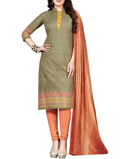 printed unstitched churidaar suit - 15452349 - Very Small Image - 1