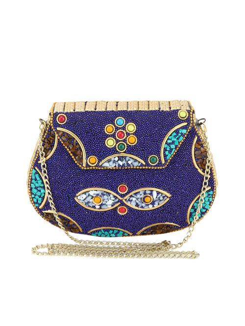 blue metal box clutch - 15452746 - Very Small Image - 1