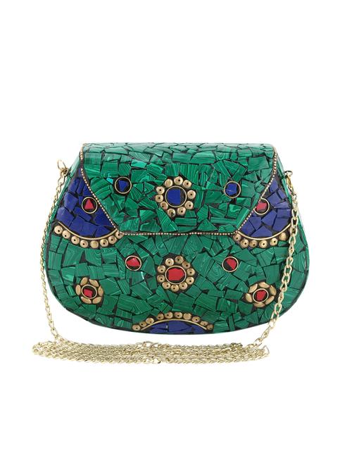 green metal box clutch - 15452828 - Very Small Image - 1