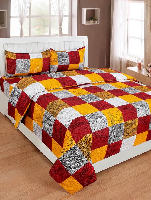 polycotton double bedsheet with 2 pillow covers - 15453200 - Very Small Image - 1