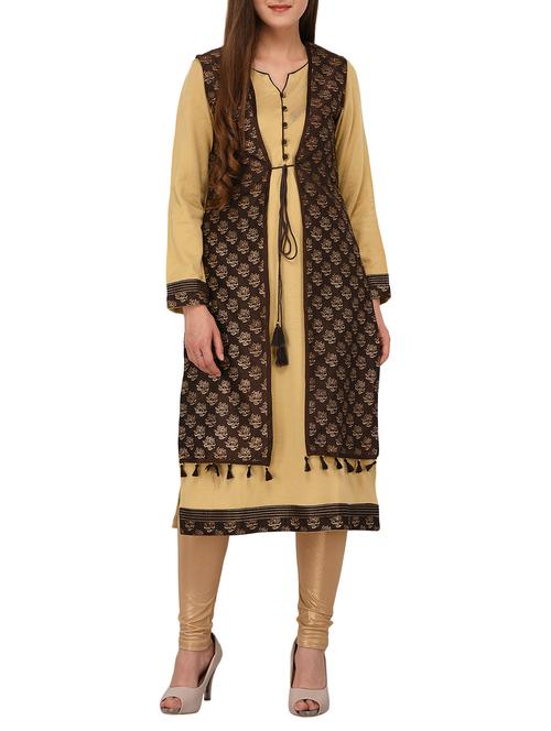 brown wool woolen kurta - 15454393 - Very Small Image - 1