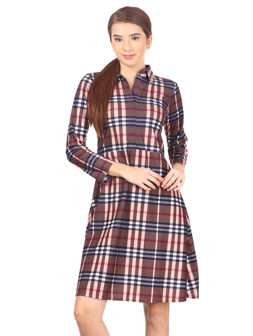 Shirt collar Checkered a-line dress - 15454519 - Very Small Image - 1