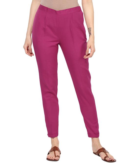 flat front solid trouser - 15454794 - Very Small Image - 1