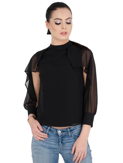 women's straight mandarin neck top - 15455315 - Very Small Image - 1