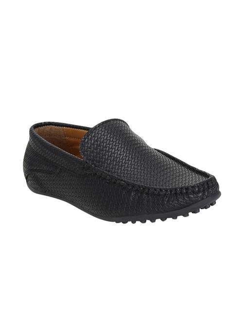 black leatherette slip on loafers - 15455450 - Very Small Image - 1