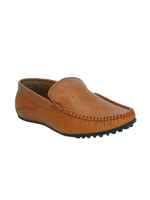 tan leatherette slip on loafers - 15455453 - Very Small Image - 1