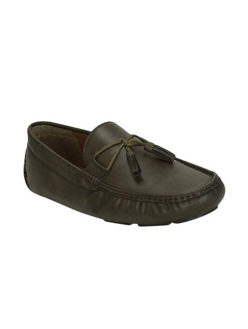 green leatherette slip on loafers - 15455455 - Very Small Image - 1