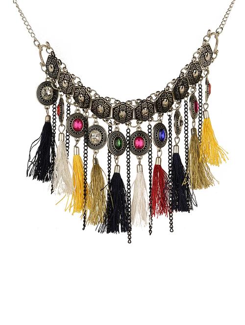 multi colored metal choker necklace - 15455775 - Very Small Image - 1