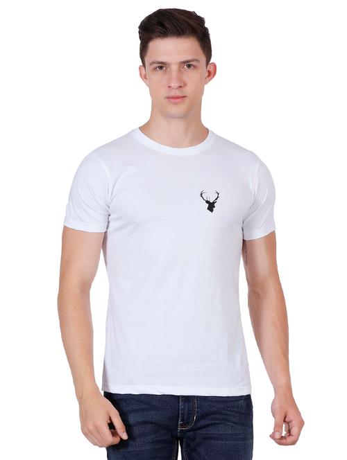 white cotton back print tshirt - 15455808 - Very Small Image - 1