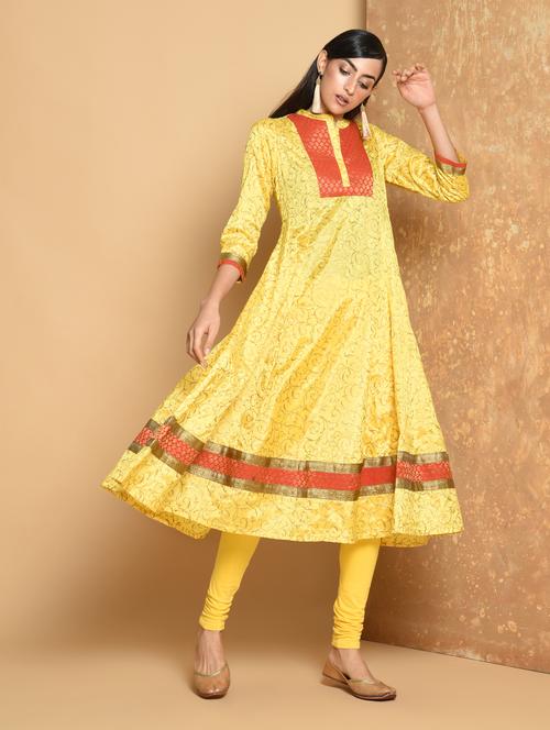 a-line block print kurta - 15456341 - Very Small Image - 1