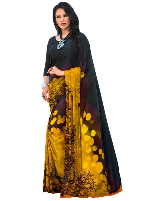 digital printed polka dots saree with blouse - 15457972 - Very Small Image - 1