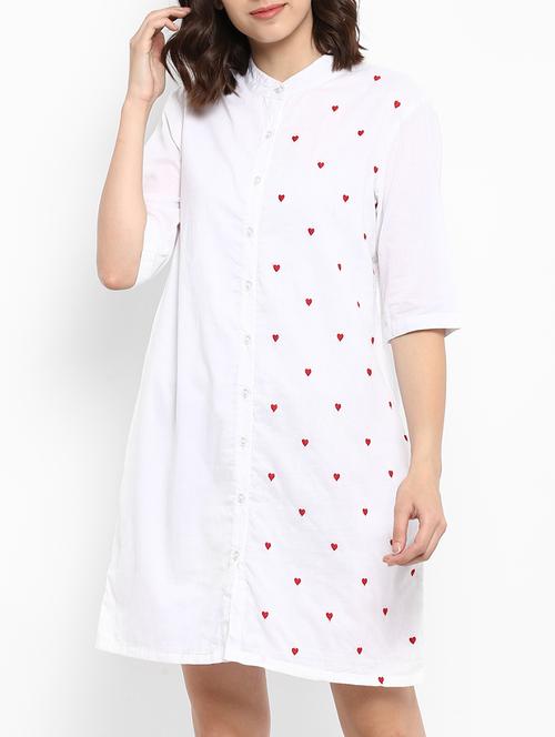 heart printed shirt dress - 15458685 - Very Small Image - 1