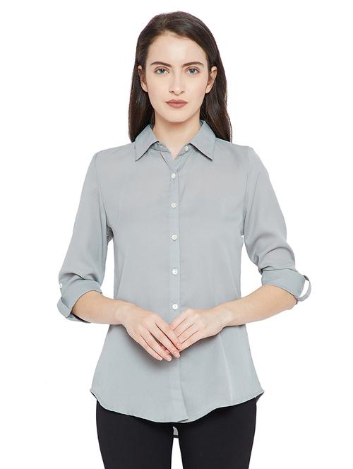 roll-up sleeved solid shirt - 15458819 - Very Small Image - 1