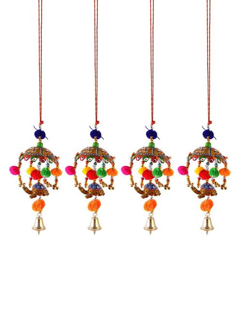 door hanging set of 4 pc umbrella with pumpum with 2pc tortoise with metal bell - 15459377 - Very Small Image - 1