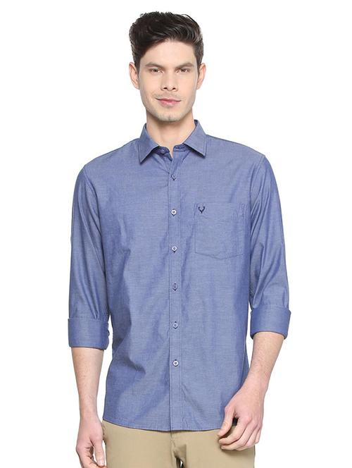blue cotton casual shirt - 15459499 - Very Small Image - 1