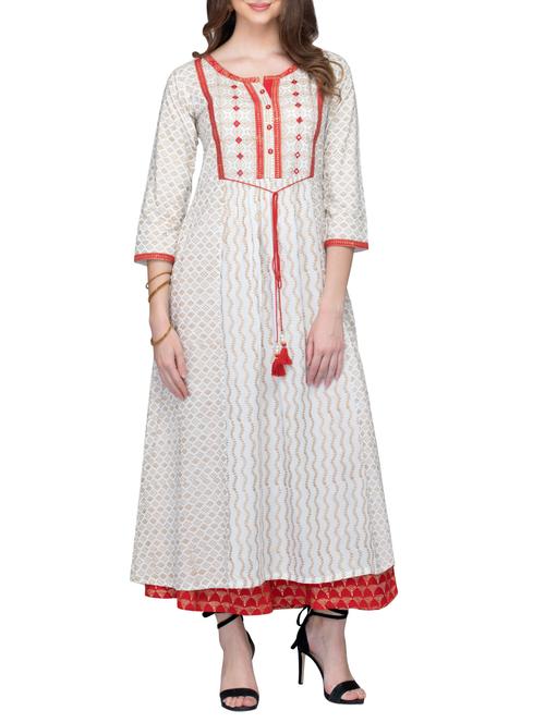 a-line printed kurta - 15459730 - Very Small Image - 1