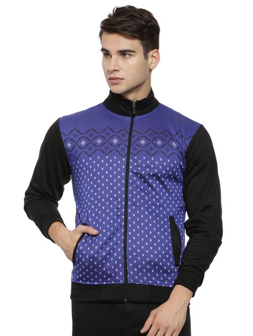 blue printed casual jacket  - 15460140 - Very Small Image - 1