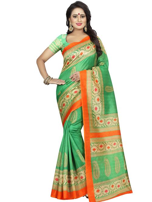 paisley with border printed bhagalpuri saree - 15460228 - Very Small Image - 1