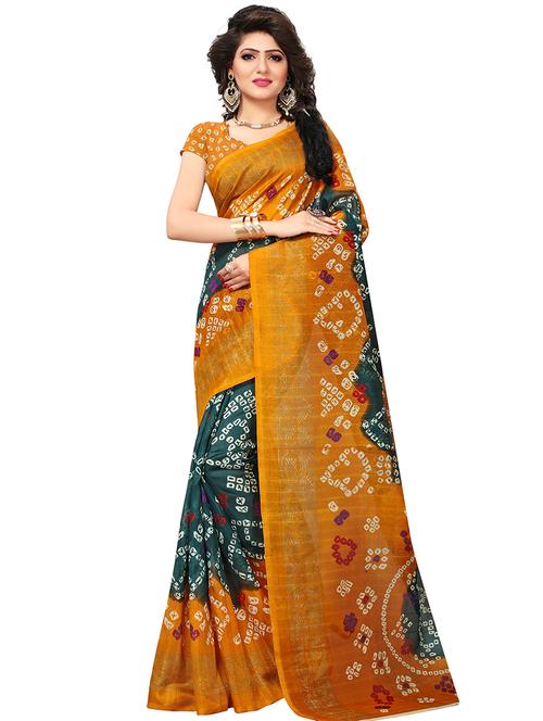 printed bandhani saree - 15460280 - Very Small Image - 1