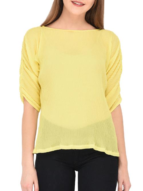 gathered detail accordion pleat top - 15461252 - Very Small Image - 1