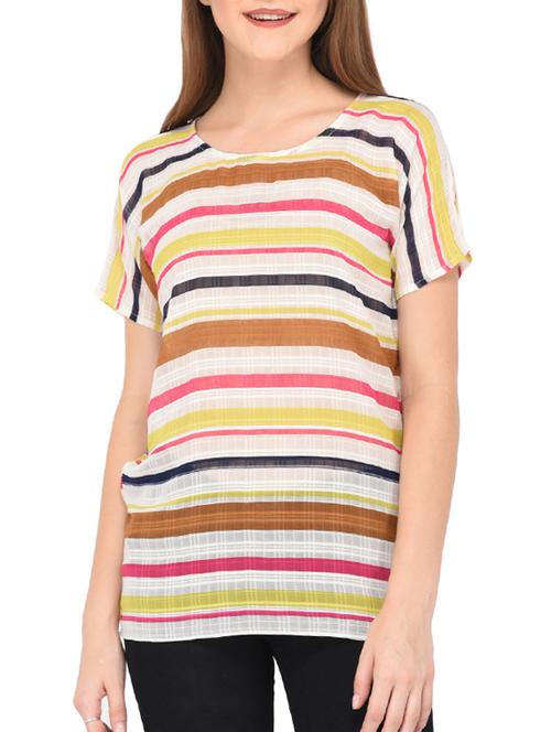 women's straight round neck top - 15461254 - Very Small Image - 1