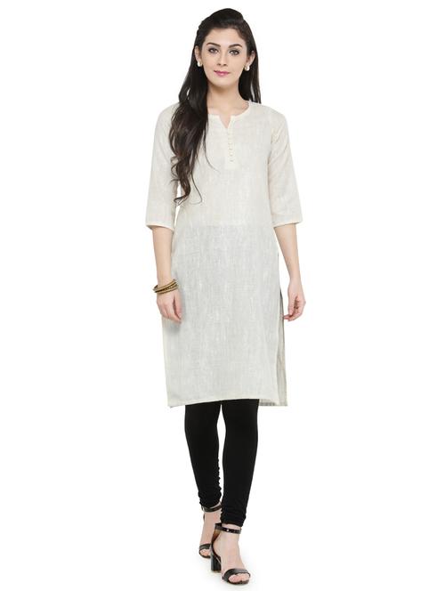 white straight kurta - 15461693 - Very Small Image - 1