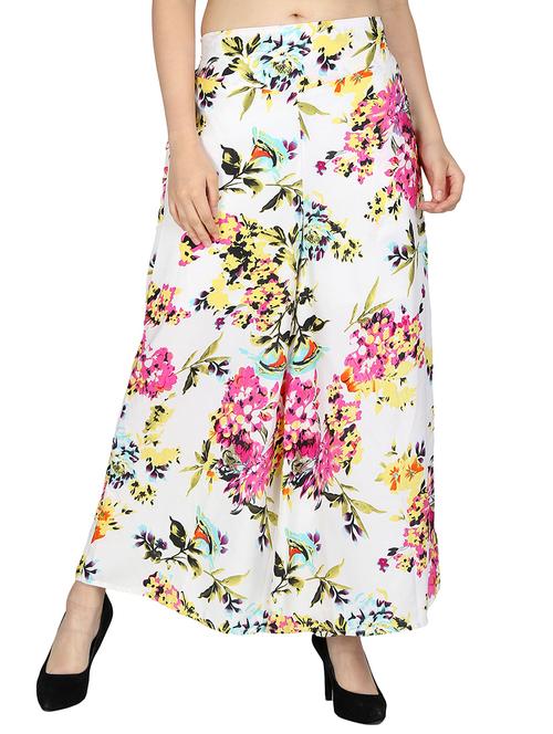 floral flared palazzo - 15462118 - Very Small Image - 1