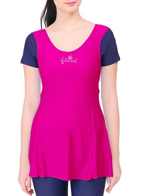 solid fluttered waist functional swimsuit - 15462552 - Very Small Image - 1