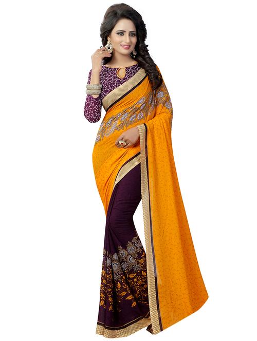 printed half and half saree - 15462611 - Very Small Image - 1