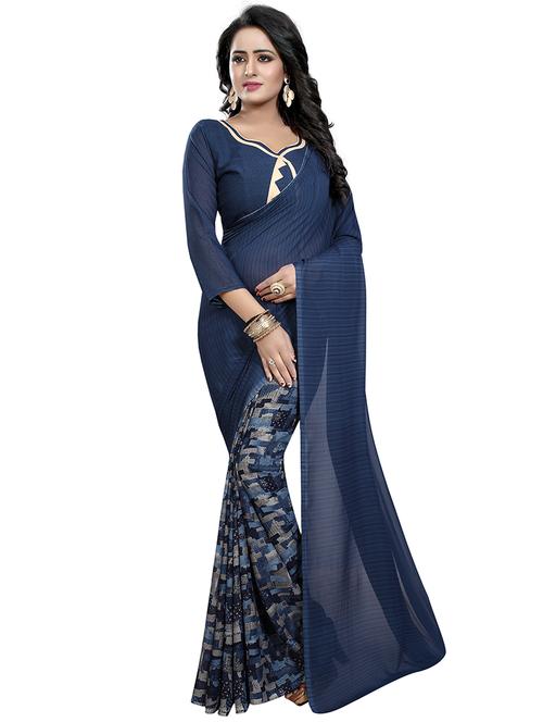 printed half and half saree - 15462625 - Very Small Image - 1