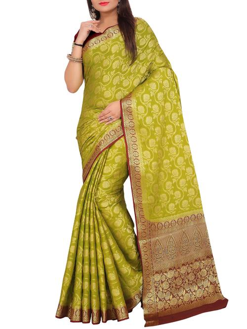 contrast pallu floral kanjivaram saree - 15462659 - Very Small Image - 1