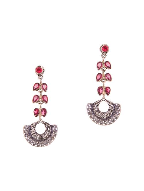 pink silver tone stone earrings - 15462905 - Very Small Image - 1