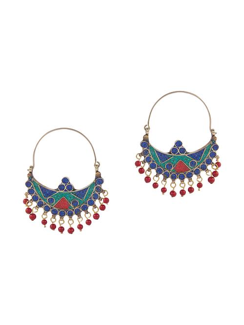 multi colored silver tone enamel earrings - 15462922 - Very Small Image - 1