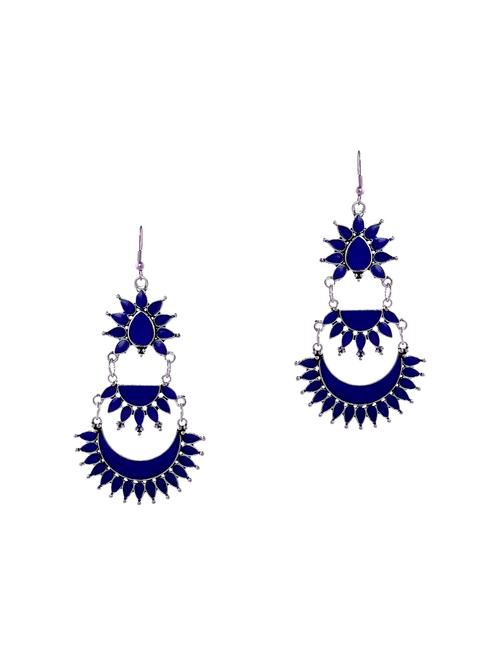 blue silver tone enamel earrings - 15462932 - Very Small Image - 1