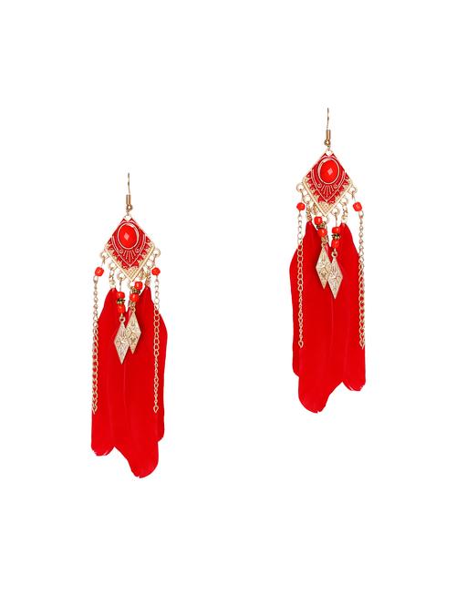 red gold tone beaded earrings - 15462935 - Very Small Image - 1