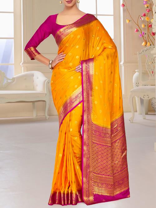 gold zari motif kanjivaram saree - 15464058 - Very Small Image - 1