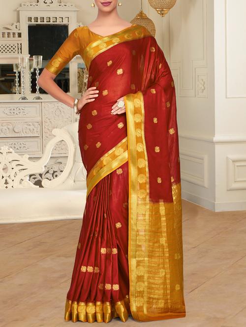 gold zari motif kanjivaram saree - 15464067 - Very Small Image - 1
