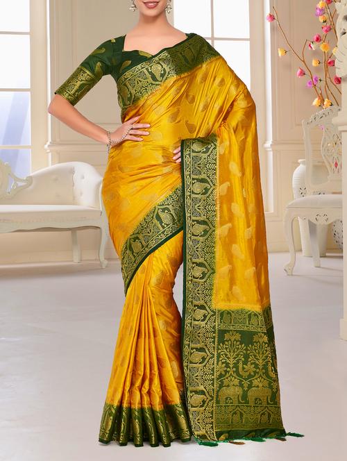 gold zari motif kanjivaram saree - 15464112 - Very Small Image - 1