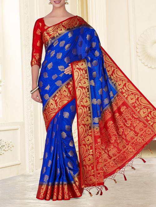 floral zari motif kanjivaram saree - 15464123 - Very Small Image - 1