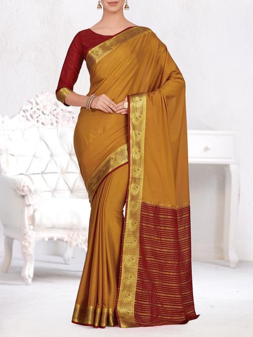 paisley zari border woven saree - 15464292 - Very Small Image - 1