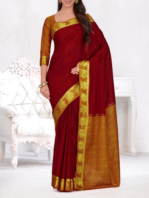 conversational zari border woven saree - 15464306 - Very Small Image - 1
