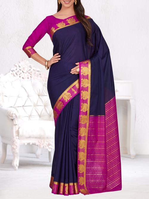 conversational zari border woven saree - 15464307 - Very Small Image - 1