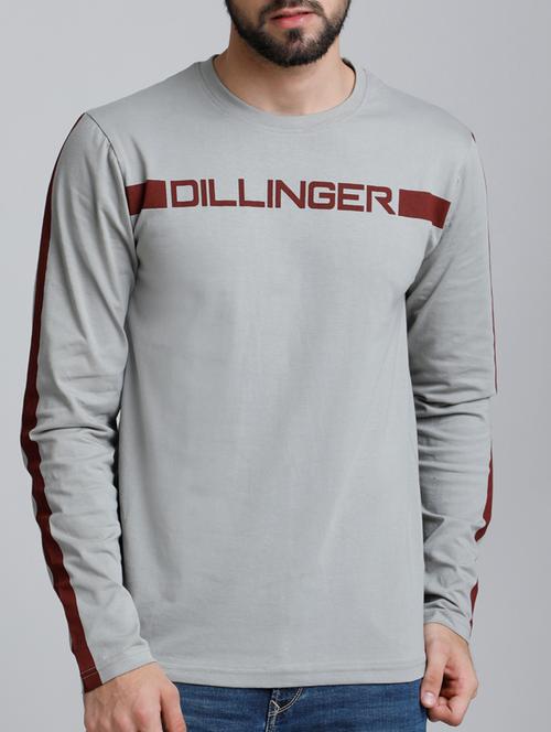 grey cotton chest print tshirt - 15464510 - Very Small Image - 1