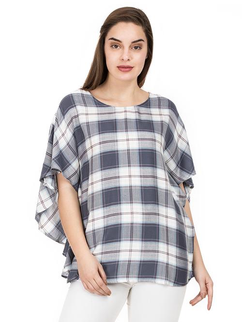 checkered kimono sleeved tunic - 15466293 - Very Small Image - 1