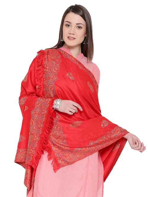 100% pashmina shawl with fringes - 15468067 - Very Small Image - 1