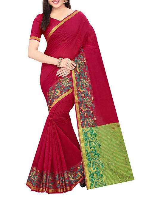striped contrast pallu woven saree with blouse - 15469214 - Very Small Image - 1
